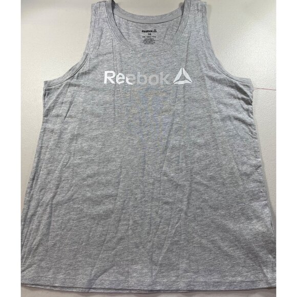 Reebok Girls Size 18 XXL Grey Heather Tank Top Cotton Rayon Blend Lightweight - Picture 1 of 10